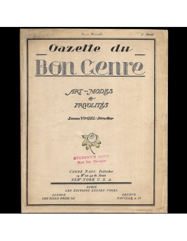 Gazette du Bon Genre (n°5, 1920), édition américaine de la Gazette du Bon Ton Venez découvrir notre 