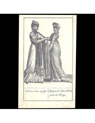 Costume demi négligé, chapeau de satin, redingote de drap (1805) vente chaude votre 