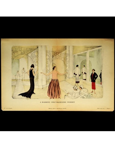 Gazette du Bon Ton - A Biarritz chez Madeleine Vionnet, planche par Thayaht (1924) Venez acheter