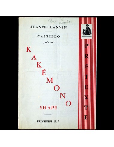 Jeanne Lanvin - Castillo, programme de défilé, Printemps 1957 online