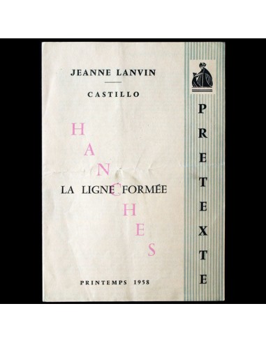 Jeanne Lanvin - Castillo, programme de défilé, Printemps 1958 la chaussure