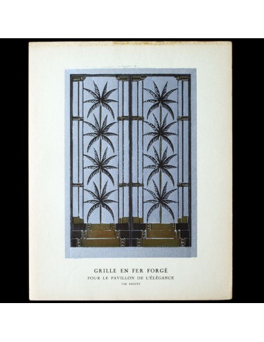 Gazette du Bon Ton - Grille en fer forgé pour le pavillon de l'élégance par Baguès (1925) le concept de la Pate a emporter 