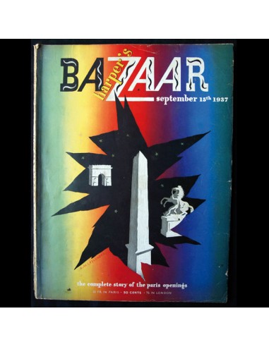 Harper's Bazaar (1937, 15 septembre), couverture de Cassandre le des métaux précieux