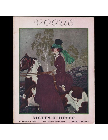 Vogue France (1er octobre 1928), couverture de Pierre Brissaud pas cher 